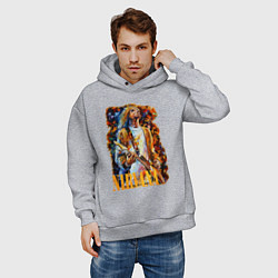Толстовка оверсайз мужская Cobain Art, цвет: меланж — фото 2