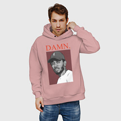 Толстовка оверсайз мужская Kendrick Lamar: DAMN, цвет: пыльно-розовый — фото 2
