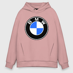 Толстовка оверсайз мужская Logo BMW, цвет: пыльно-розовый