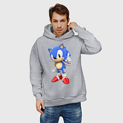 Толстовка оверсайз мужская Classic Sonic, цвет: меланж — фото 2
