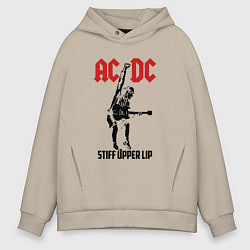 Толстовка оверсайз мужская AC/DC: Stiff Upper Lip, цвет: миндальный