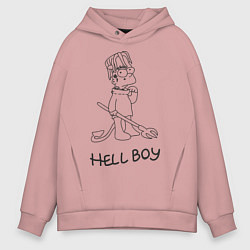 Толстовка оверсайз мужская Bart: Hell Boy, цвет: пыльно-розовый
