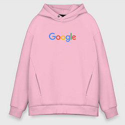 Толстовка оверсайз мужская Google цвета светло-розовый — фото 1