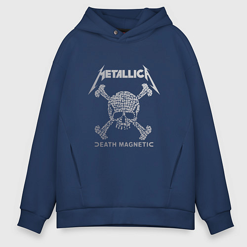 Мужское худи оверсайз Metallica: Death magnetic / Тёмно-синий – фото 1