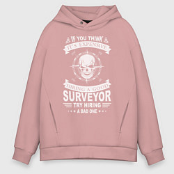 Толстовка оверсайз мужская It's Expensive Surveyor, цвет: пыльно-розовый