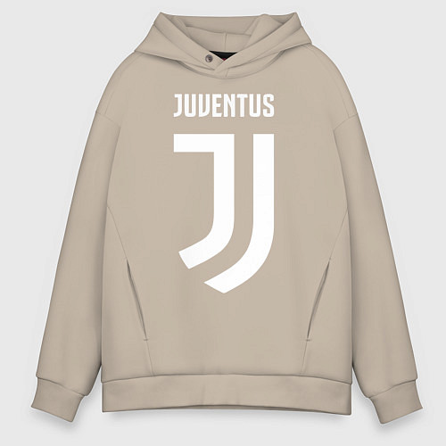 Мужское худи оверсайз FC Juventus / Миндальный – фото 1