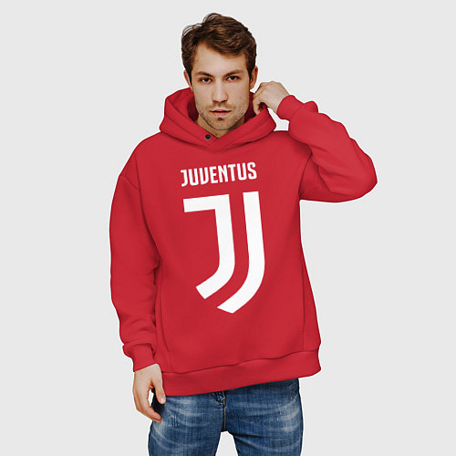 Мужское худи оверсайз FC Juventus / Красный – фото 3