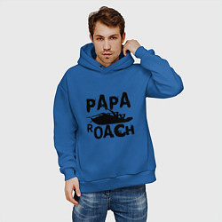 Толстовка оверсайз мужская Papa Roach цвета синий — фото 2