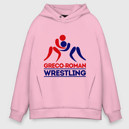 Мужское худи оверсайз Greco-roman wrestling / Светло-розовый – фото 1