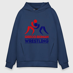 Толстовка оверсайз мужская Greco-roman wrestling, цвет: тёмно-синий