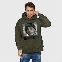 Толстовка оверсайз мужская Eminem labyrinth, цвет: хаки — фото 2