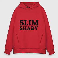 Толстовка оверсайз мужская Slim Shady: Big E цвета красный — фото 1