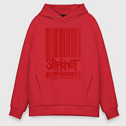 Толстовка оверсайз мужская Slipknot: barcode, цвет: красный