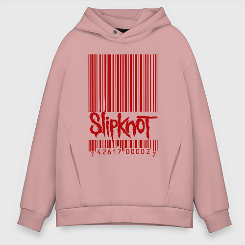 Мужское худи оверсайз Slipknot: barcode / Пыльно-розовый – фото 1