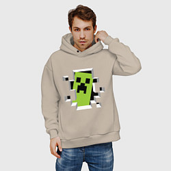 Толстовка оверсайз мужская Crash Minecraft, цвет: миндальный — фото 2