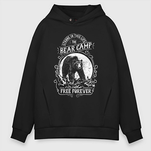 Мужское худи оверсайз Bear Camp Free Forever / Черный – фото 1