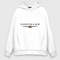 Толстовка оверсайз мужская Chrysler logo, цвет: белый