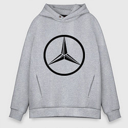 Толстовка оверсайз мужская Mercedes-Benz logo, цвет: меланж