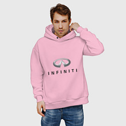 Толстовка оверсайз мужская Logo Infiniti, цвет: светло-розовый — фото 2