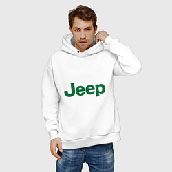 Толстовка оверсайз мужская Logo Jeep, цвет: белый — фото 2