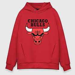 Толстовка оверсайз мужская Chicago Bulls, цвет: красный
