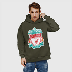 Толстовка оверсайз мужская Liverpool FC, цвет: хаки — фото 2