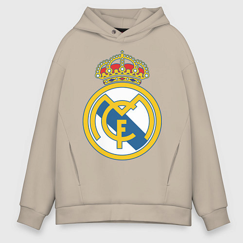 Мужское худи оверсайз Real Madrid FC / Миндальный – фото 1