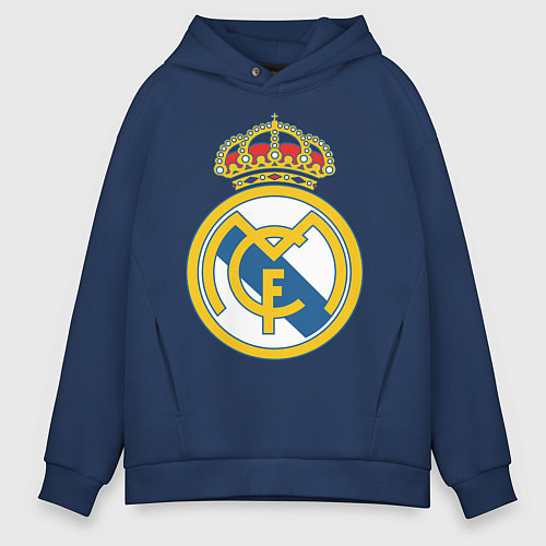 Мужское худи оверсайз Real Madrid FC / Тёмно-синий – фото 1