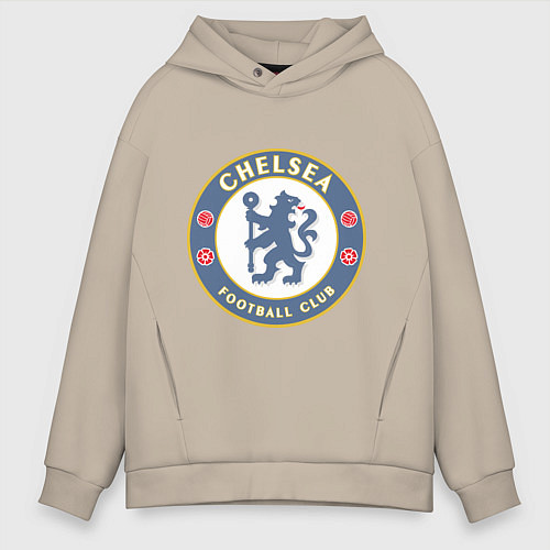 Мужское худи оверсайз Chelsea FC / Миндальный – фото 1