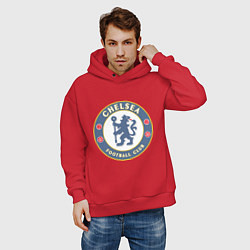 Толстовка оверсайз мужская Chelsea FC, цвет: красный — фото 2