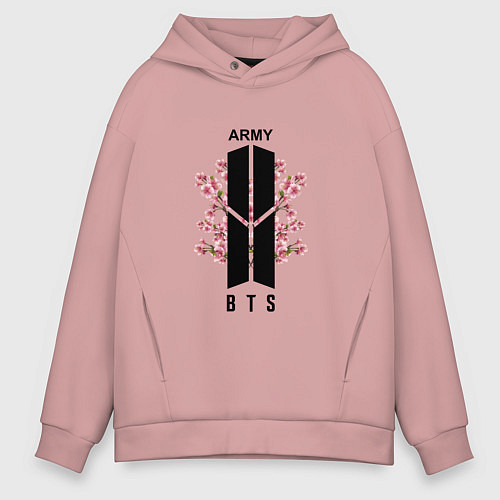 Мужское худи оверсайз BTS: Army Sakura / Пыльно-розовый – фото 1