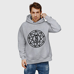 Толстовка оверсайз мужская Slipknot Pentagram, цвет: меланж — фото 2