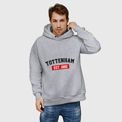 Толстовка оверсайз мужская FC Tottenham Est. 1882, цвет: меланж — фото 2