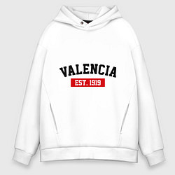 Толстовка оверсайз мужская FC Valencia Est. 1919, цвет: белый