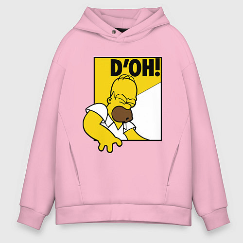 Мужское худи оверсайз Homer D'OH! / Светло-розовый – фото 1