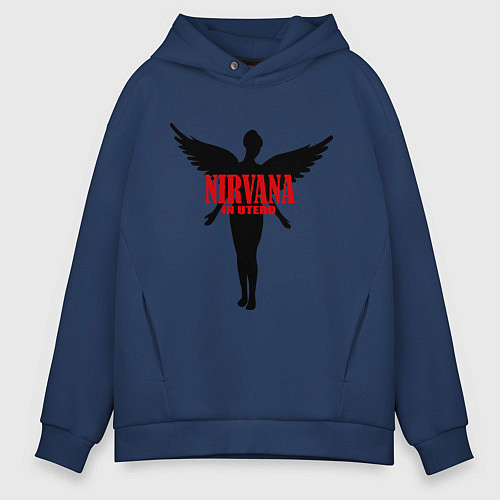 Мужское худи оверсайз Nirvana: In Utero / Тёмно-синий – фото 1