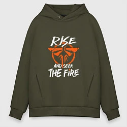 Толстовка оверсайз мужская Rise & Seek the Fire, цвет: хаки
