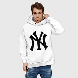 Толстовка оверсайз мужская New York Yankees, цвет: белый — фото 2