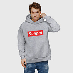 Толстовка оверсайз мужская Senpai Supreme, цвет: меланж — фото 2