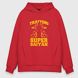 Толстовка оверсайз мужская Super Saiyan Training, цвет: красный