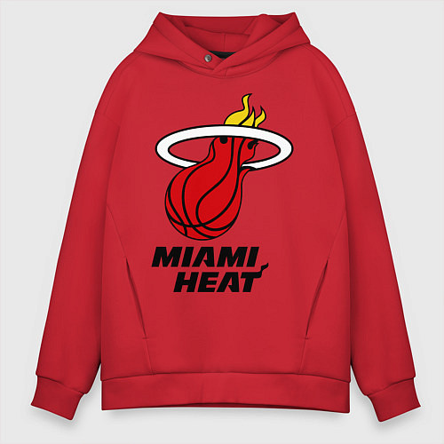 Мужское худи оверсайз Miami Heat-logo / Красный – фото 1