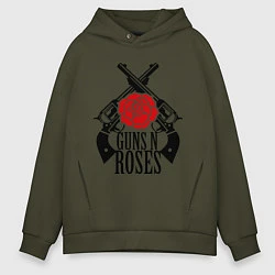 Толстовка оверсайз мужская Guns n Roses: guns, цвет: хаки