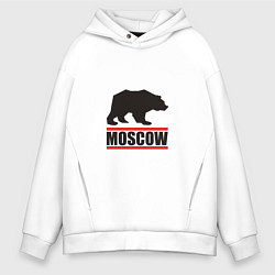 Толстовка оверсайз мужская Moscow Bear, цвет: белый