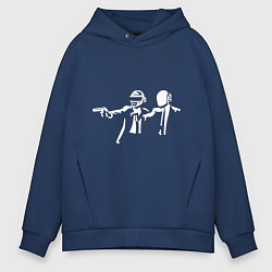 Толстовка оверсайз мужская Daft Punk, цвет: тёмно-синий