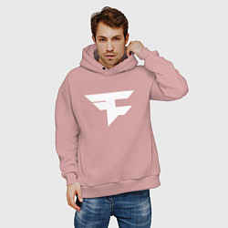 Толстовка оверсайз мужская FAZE Symbol, цвет: пыльно-розовый — фото 2