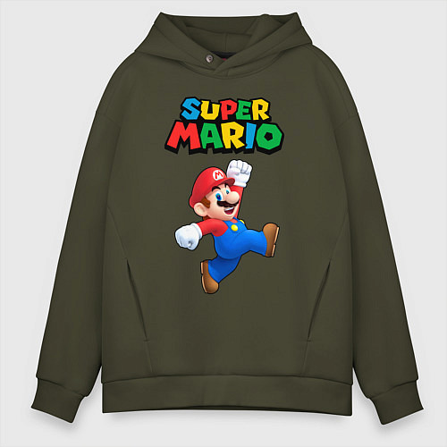 Мужское худи оверсайз Super Mario / Хаки – фото 1