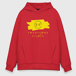 Толстовка оверсайз мужская 21 Top: Yellow Trench, цвет: красный
