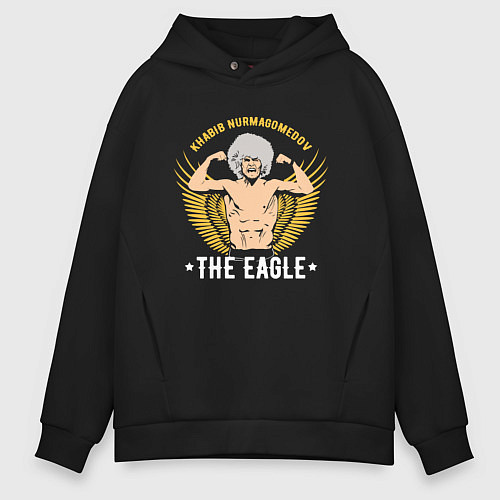 Мужское худи оверсайз Khabib: The Eagle / Черный – фото 1