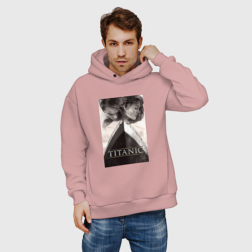 Мужское худи оверсайз Титаник / Пыльно-розовый – фото 3