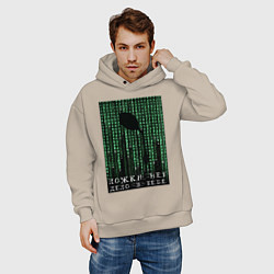 Толстовка оверсайз мужская Ложки нет - дело в тебе, цвет: миндальный — фото 2